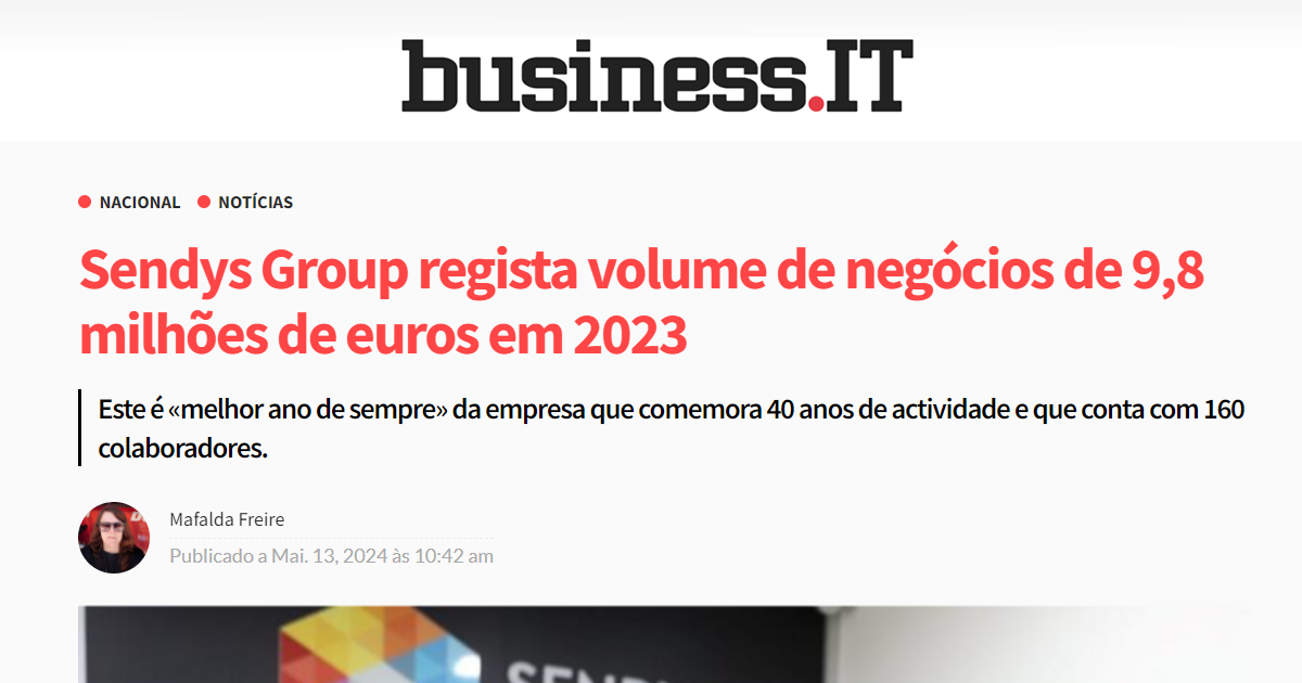 Sendys Group regista volume de negócios de 9,8 milhões de euros em 2023